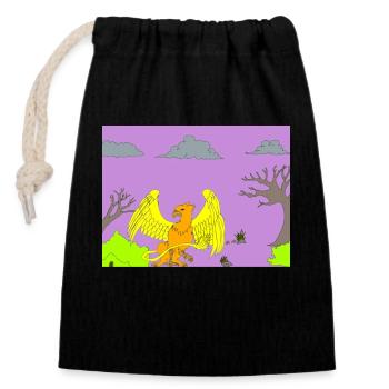 Animal du futur - Sac cadeau en coton avec cordon (14 x 20 cm) - noir - Devant