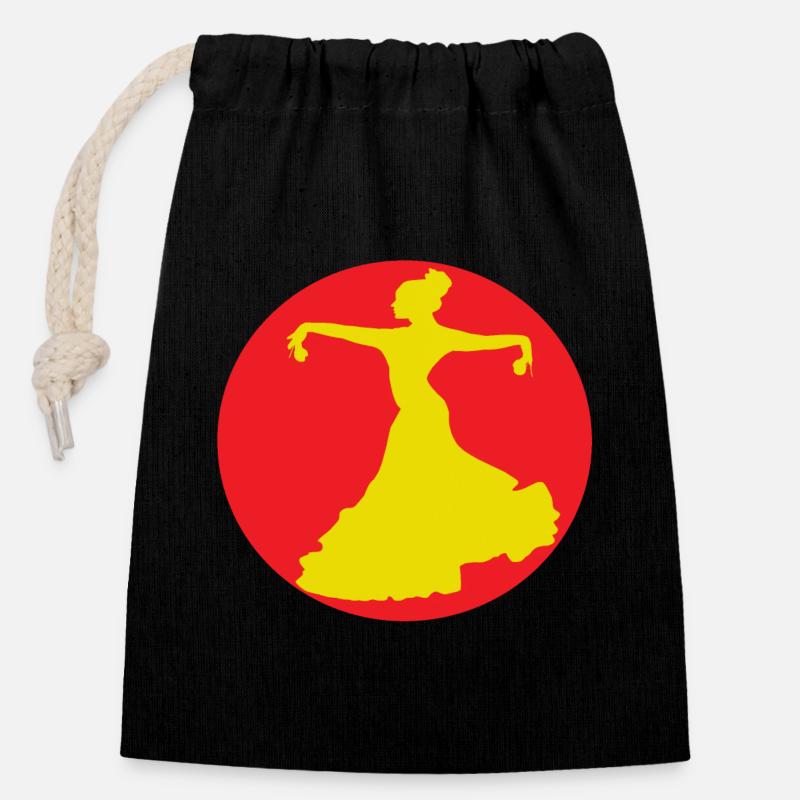 Flamenco dancer from Andalusia - Closable cotton gift bag (14x20cm) - black