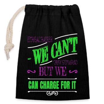 Programming Gift Ethical Fingers Fun - Closable cotton gift bag (14x20cm) - black - Front