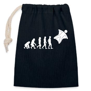 Wingsuit volant Base Jumping Skydiving Evolution - Sac cadeau en coton avec cordon (14 x 20 cm) - bleu marine - Devant