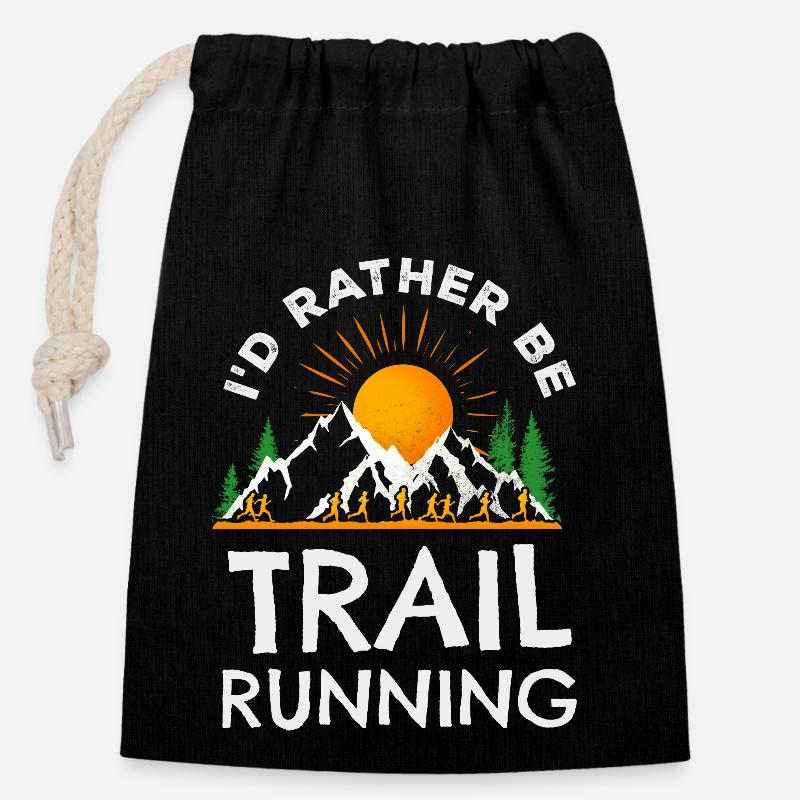 Trail Runner Running Joggen Jogger I Geschenk - Verschließbarer Geschenkbeutel aus Baumwolle (14x20cm) - Schwarz