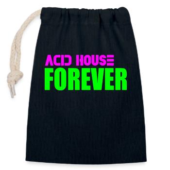 Acid house forever - Closable cotton gift bag (14x20cm) - navy - Front