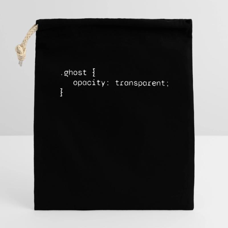 Ghost web developer funny humor Closable cotton gift bag (14x20cm)