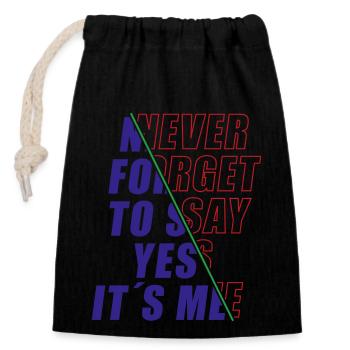 Yes its Me | Colors changeable - Closable cotton gift bag (14x20cm) - black - Front