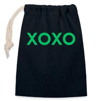 XOXO - Verschließbarer Geschenkbeutel aus Baumwolle (14x20cm) - Navy - Vorne