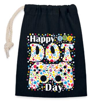 Happy Dot Day Gamer - Verschließbarer Geschenkbeutel aus Baumwolle (14x20cm) - Navy - Vorne