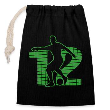 Soccer sport Soccer Soccer Pitch NO.12 - Closable cotton gift bag (14x20cm) - black - Front