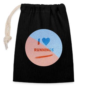 Runnings Agility - Verschließbarer Geschenkbeutel aus Baumwolle (14x20cm) - Schwarz - Vorne