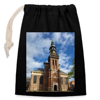 Nieuwe Kerk in Haarlem, Niederlande (Nederland) - Verschließbarer Geschenkbeutel aus Baumwolle (14x20cm) - Schwarz - Vorne