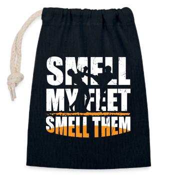 Sentir mes pieds les sentir, Arts martiaux, Humour, Fun, - Sac cadeau en coton avec cordon (14 x 20 cm) - bleu marine - Devant