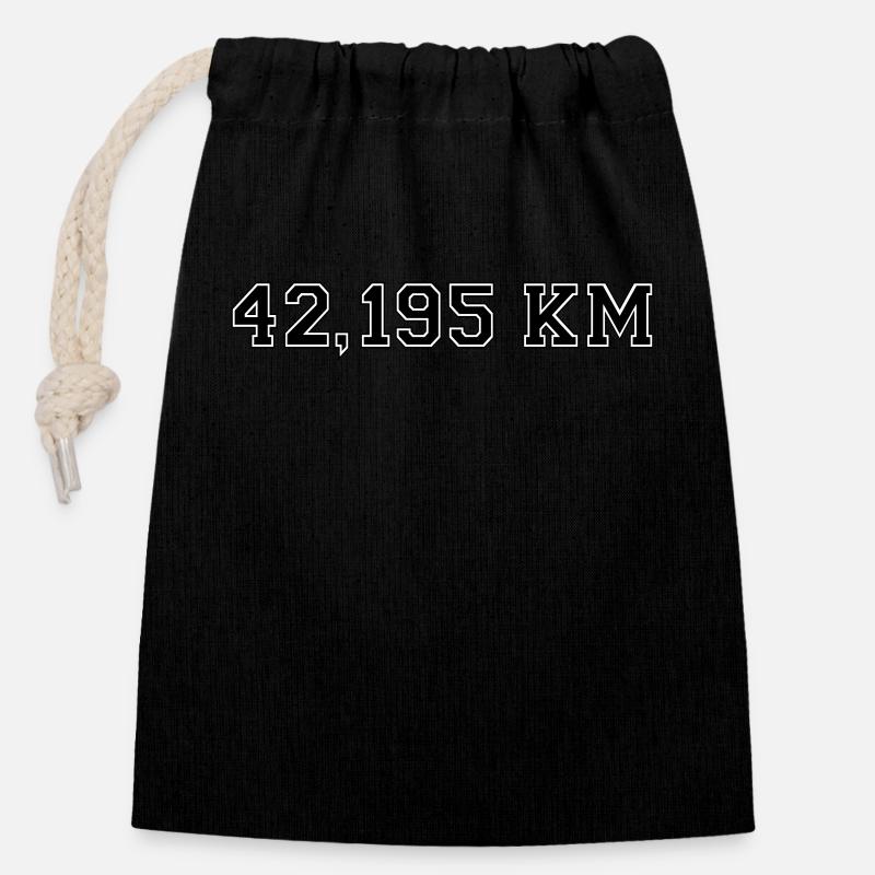 Marathon - Sac cadeau en coton avec cordon (14 x 20 cm) - noir