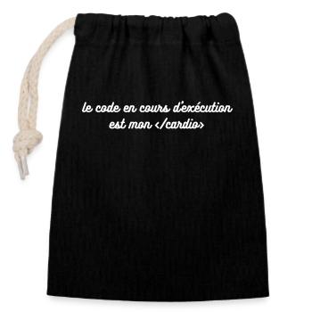 Le code en cours d'exécution est mon - Sac cadeau en coton avec cordon (14 x 20 cm) - noir - Devant