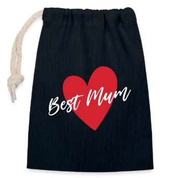 Beste Mama - Verschließbarer Geschenkbeutel aus Baumwolle (14x20cm) - Navy - Vorne