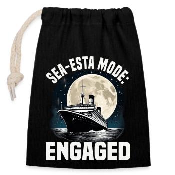 Sea-esta Mode Engaged Cruise Ship Vacation Group - Verschließbarer Geschenkbeutel aus Baumwolle (14x20cm) - Schwarz - Vorne