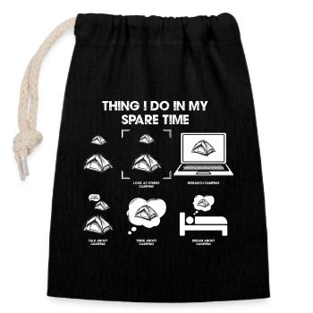 Spare Time Geek Montage - Closable cotton gift bag (14x20cm) - black - Front