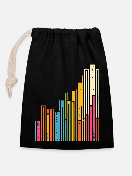 Datenanalyse & Diagramme - Visuelle Geschenkidee - Verschließbarer Geschenkbeutel aus Baumwolle (14x20cm) - Schwarz