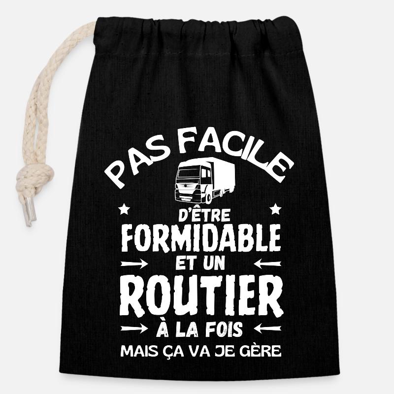 FORMIDABLE ROUTIER - Sac cadeau en coton avec cordon (14 x 20 cm) - noir