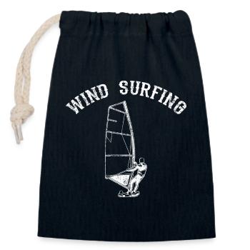 Wind Surfing - Verschließbarer Geschenkbeutel aus Baumwolle (14x20cm) - Navy - Vorne