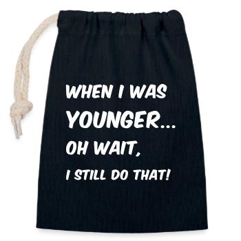 When I was younger - Verschließbarer Geschenkbeutel aus Baumwolle (14x20cm) - Navy - Vorne