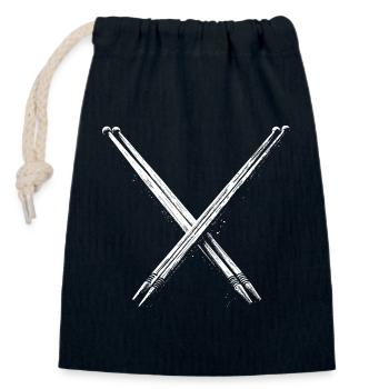 Drumsticks Zeichnung - Verschließbarer Geschenkbeutel aus Baumwolle (14x20cm) - Navy - Vorne