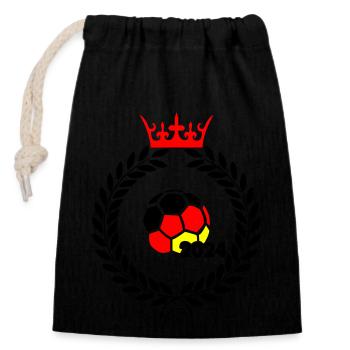 Football Germany 2024 - Closable cotton gift bag (14x20cm) - black - Front