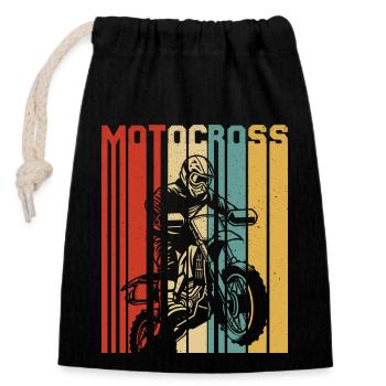 Motocross MX Supercross Enduro Dirt Bike - Closable cotton gift bag (14x20cm) - black - Front