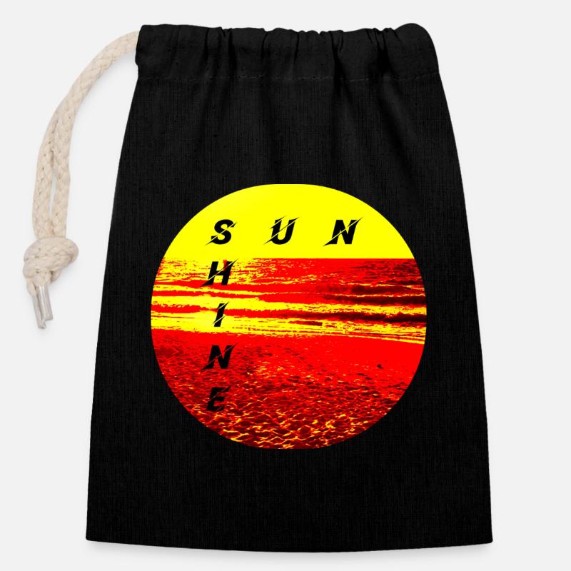 SunShine Ild Solnedgang Sommer Sol Brand - Gavepose i bomuld, der kan lukkes (14x20cm) - sort