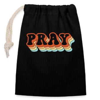 Pray - Verschließbarer Geschenkbeutel aus Baumwolle (14x20cm) - Schwarz - Vorne