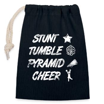 Stunt Tumble Pyramid Cheer - Closable cotton gift bag (14x20cm) - navy - Front