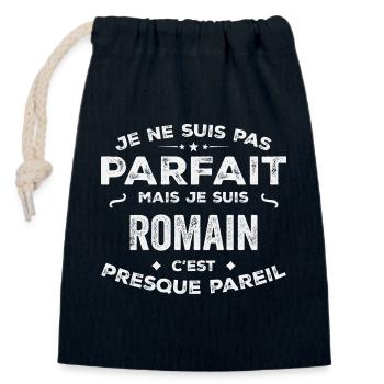 Romain A first name, a story, a personality - Closable cotton gift bag (14x20cm) - navy - Front