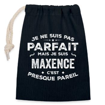 Maxence Un Prénom, Une Histoire, Une Personnalité - Sac cadeau en coton avec cordon (14 x 20 cm) - bleu marine - Devant