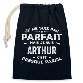 Arthur Ein Vorname, eine Geschichte, eine Persönlichkeit - Verschließbarer Geschenkbeutel aus Baumwolle (14x20cm) - Navy - Vorne