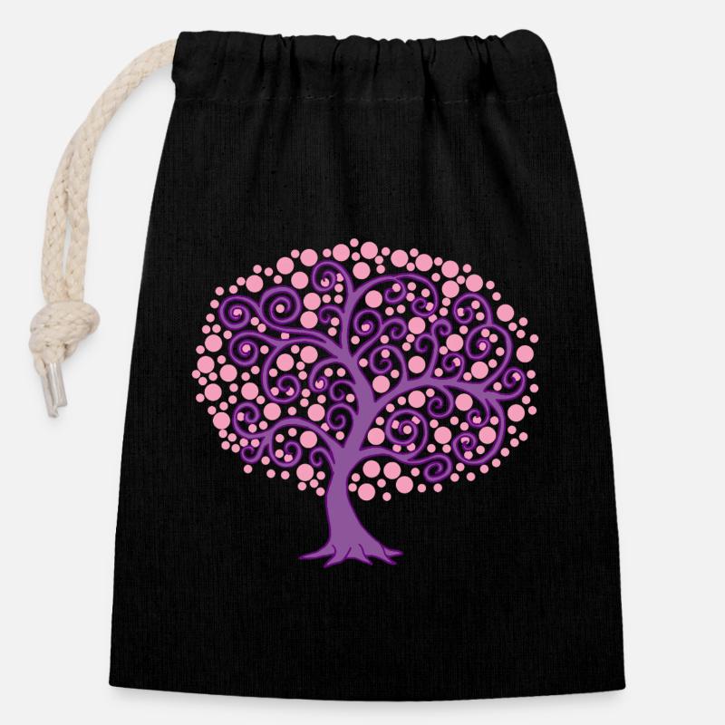 Nature in bloom - Closable cotton gift bag (14x20cm) - black