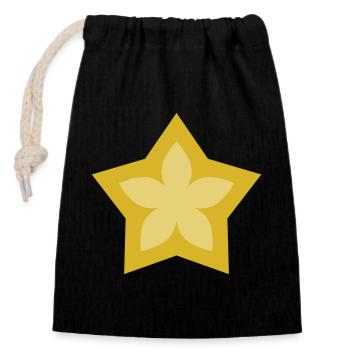 Fleur d’étoile dorée au design élégant - Sac cadeau en coton avec cordon (14 x 20 cm) - noir - Devant