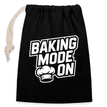 Mode de cuisson activé – Kitchen Humor Design - Sac cadeau en coton avec cordon (14 x 20 cm) - noir - Devant