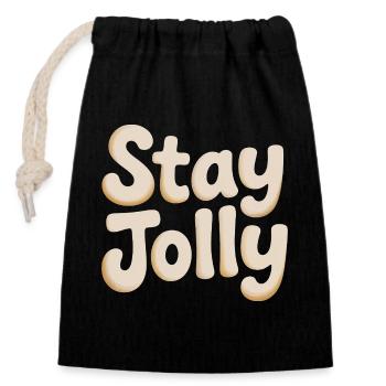 Scénario Stay Jolly Cozy - Sac cadeau en coton avec cordon (14 x 20 cm) - noir - Devant