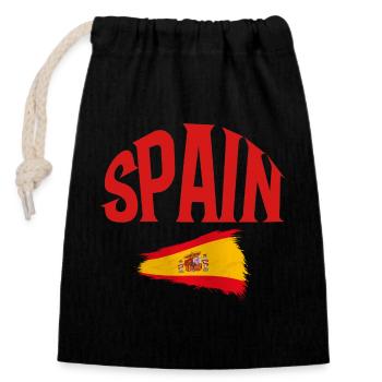 Spain - Verschließbarer Geschenkbeutel aus Baumwolle (14x20cm) - Schwarz - Vorne