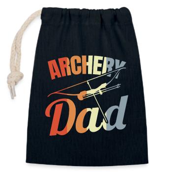Archer father - Closable cotton gift bag (14x20cm) - navy - Front