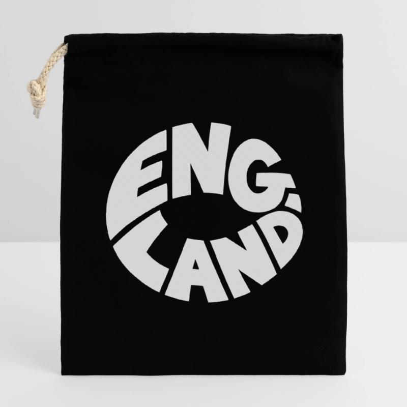 Conception du logo Engand Round Sac cadeau en coton avec cordon (14 x 20 cm)
