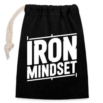 Iron Mindset - Closable cotton gift bag (14x20cm) - black - Front