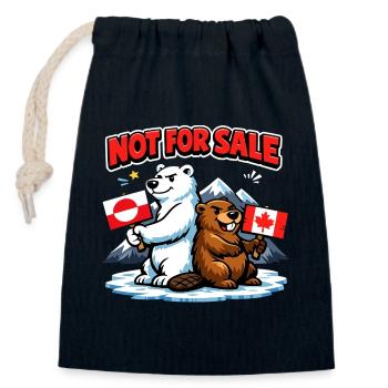 Greenland Not For Sale Funny Political - Closable cotton gift bag (14x20cm) - navy - Front