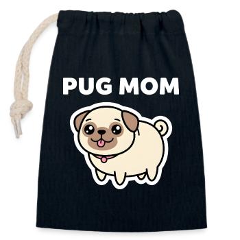 Mignonne Carlin et Maman Amoureuse - Sac cadeau en coton avec cordon (14 x 20 cm) - bleu marine - Devant