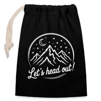 Berge Backpack Abenteuer Shirt - Verschließbarer Geschenkbeutel aus Baumwolle (14x20cm) - Schwarz - Vorne
