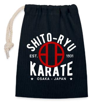 Shito Ryu Karate Osaka Japon Est. 1931 - Sac cadeau en coton avec cordon (14 x 20 cm) - bleu marine - Devant