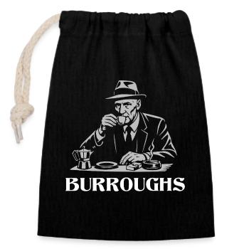 William S Burroughs buvant de l’espresso - Sac cadeau en coton avec cordon (14 x 20 cm) - noir - Devant