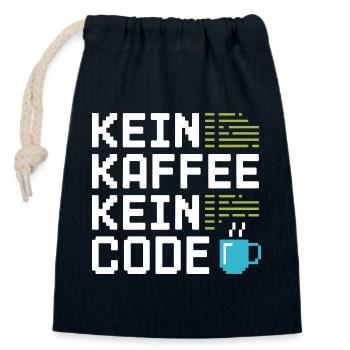 Kein Kaffee Kein Code Programmierer Informatiker - Verschließbarer Geschenkbeutel aus Baumwolle (14x20cm) - Navy - Vorne
