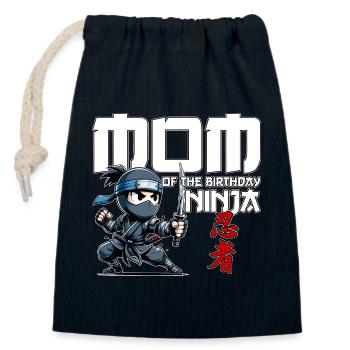 Mama des Geburtstags Ninja Geburtstag Lustig - Verschließbarer Geschenkbeutel aus Baumwolle (14x20cm) - Navy - Vorne