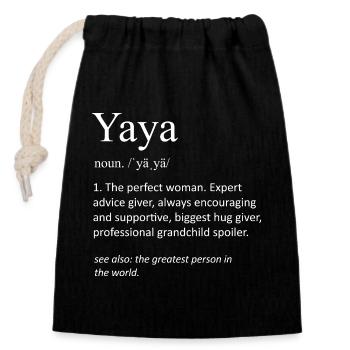Yaya Substantiv Definition Filipino Haushelfer - Verschließbarer Geschenkbeutel aus Baumwolle (14x20cm) - Schwarz - Vorne