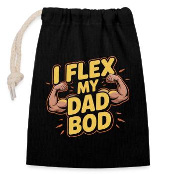 Je fléchis mon corps de papa - Drôle de père et design de fitness - Sac cadeau en coton avec cordon (14 x 20 cm) - noir - Devant