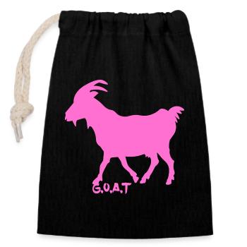 Ziege pink G.O.A.T. - Verschließbarer Geschenkbeutel aus Baumwolle (14x20cm) - Schwarz - Vorne